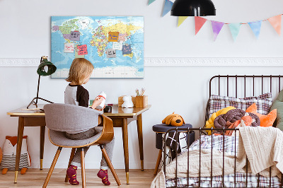Magnetic erase board Political map of the world