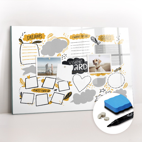 Magnetic writing board New Year's Goals