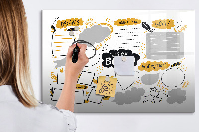 Magnetic writing board New Year's Goals