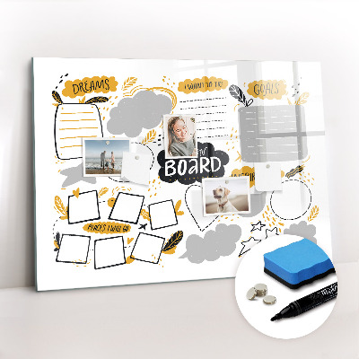 Magnetic writing board New Year's Goals