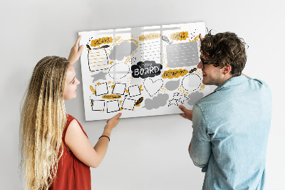 Magnetic writing board New Year's Goals