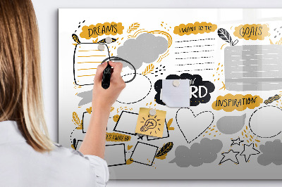 Magnetic writing board New Year's Goals