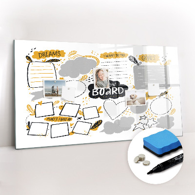 Magnetic writing board New Year's Goals