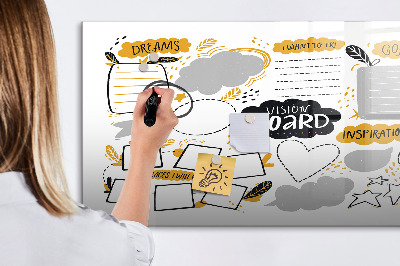 Magnetic writing board New Year's Goals
