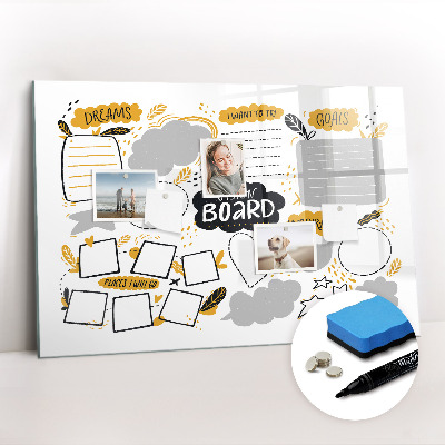 Magnetic writing board New Year's Goals