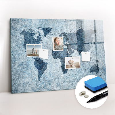 Magnetic erase board Painted world map