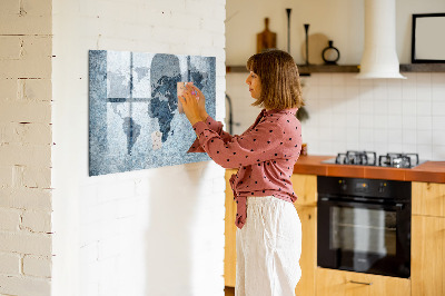Magnetic erase board Painted world map