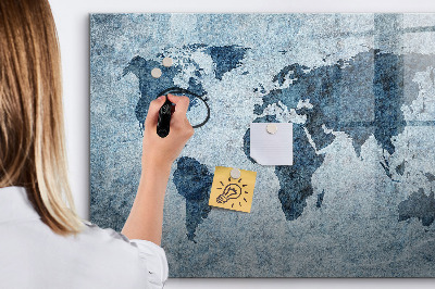 Magnetic erase board Painted world map