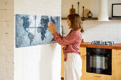 Magnetic writing board Painted world map