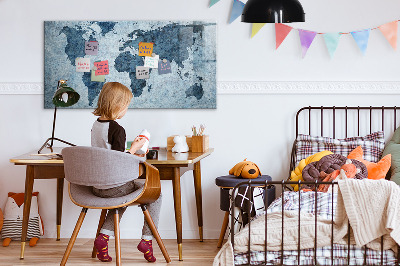 Magnetic writing board Painted world map