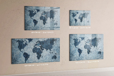 Magnetic writing board Painted world map