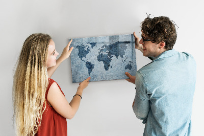 Magnetic erase board Painted world map