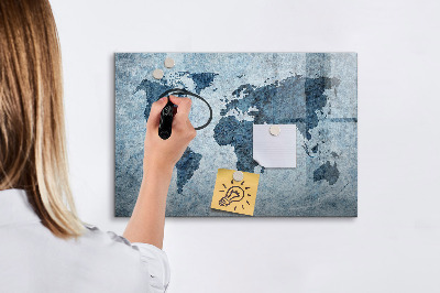 Magnetic erase board Painted world map