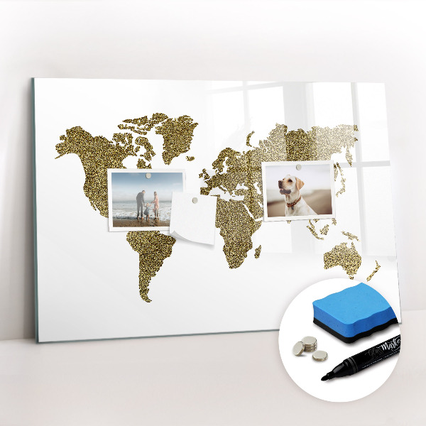 Magnetic writing board World map