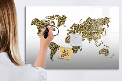 Magnetic erase board World map