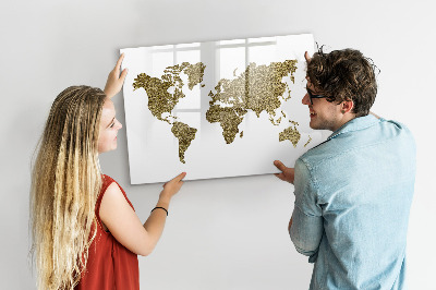 Magnetic erase board World map