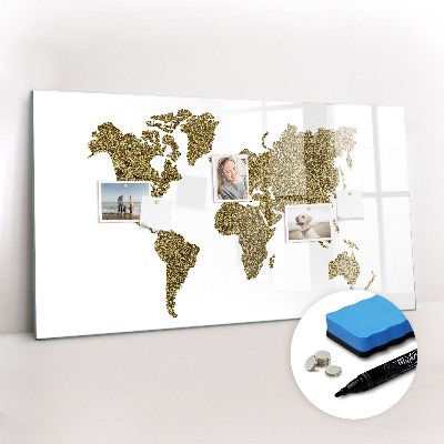 Magnetic writing board World map