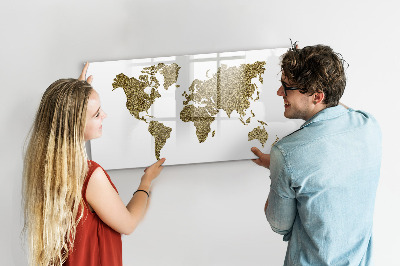 Magnetic writing board World map