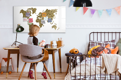 Magnetic writing board World map