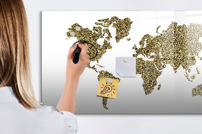 Magnetic writing board World map