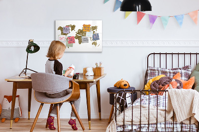 Magnetic writing board World map