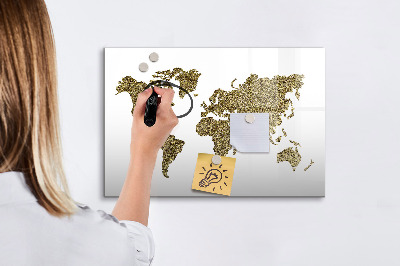 Magnetic erase board World map