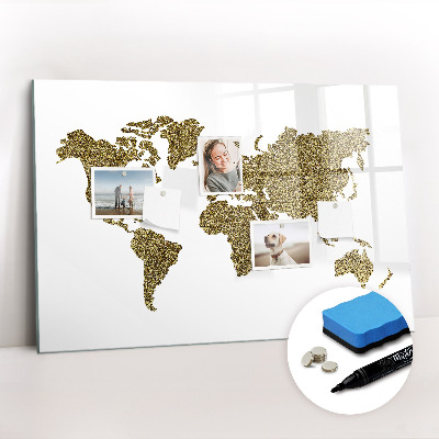 Magnetic erase board World map