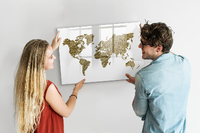 Magnetic writing board World map
