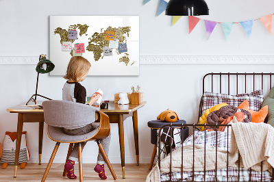 Magnetic writing board World map
