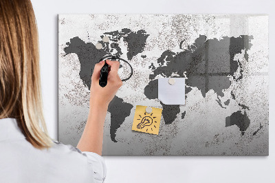 Magnetic drawing board World map concrete