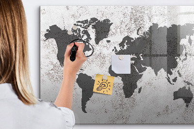 Magnetic drawing board World map concrete