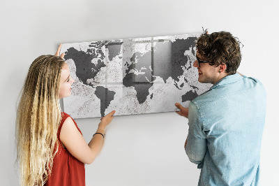 Magnetic drawing board World map concrete