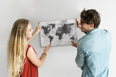 Magnetic drawing board World map concrete