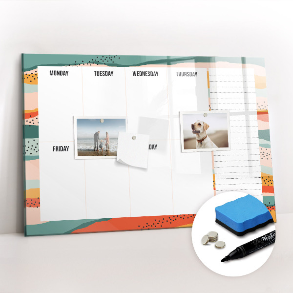 Magnetic writing board Retro Weekly Planner