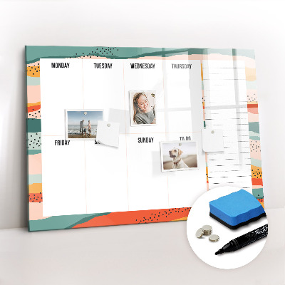 Magnetic erase board Retro Weekly Planner