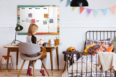 Magnetic erase board Retro Weekly Planner