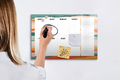 Magnetic erase board Retro Weekly Planner
