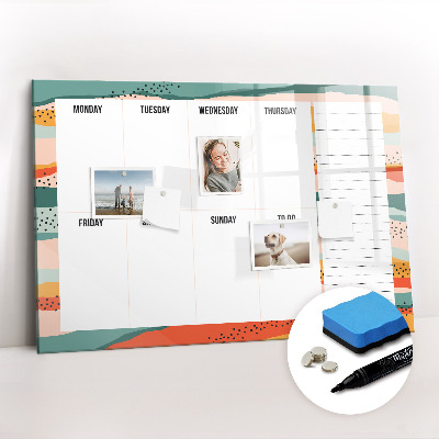 Magnetic erase board Retro Weekly Planner