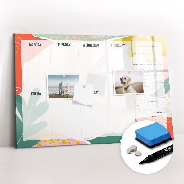 Magnetic drawing board Retro weekly planner