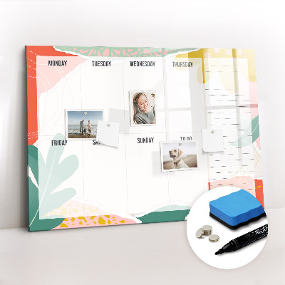 Magnetic drawing board Retro weekly planner