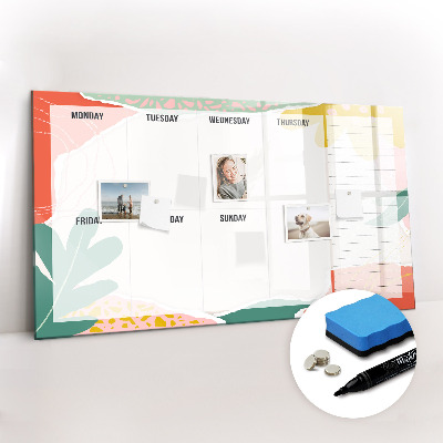 Magnetic drawing board Retro weekly planner