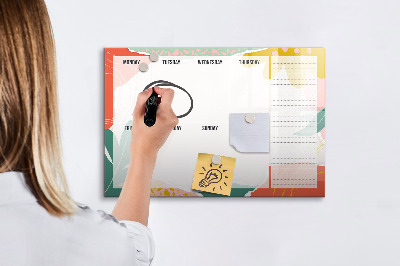 Magnetic drawing board Simple Weekly Planner