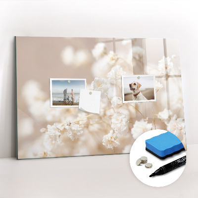 Magnetic writing board Small white flowers