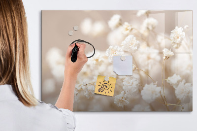 Magnetic writing board Small white flowers