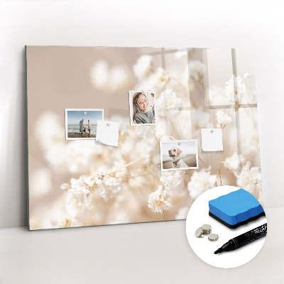 Magnetic writing board Small white flowers