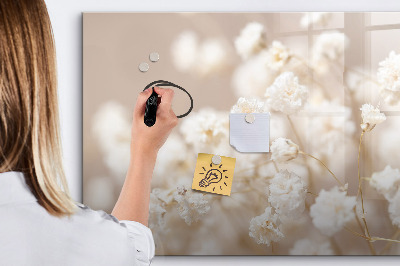 Magnetic writing board Small white flowers