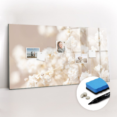 Magnetic writing board Small white flowers
