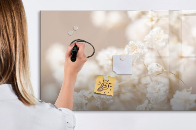 Magnetic writing board Small white flowers
