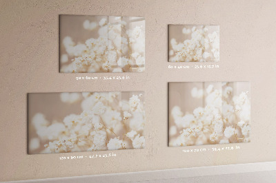 Magnetic writing board Small white flowers