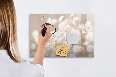 Magnetic writing board Small white flowers